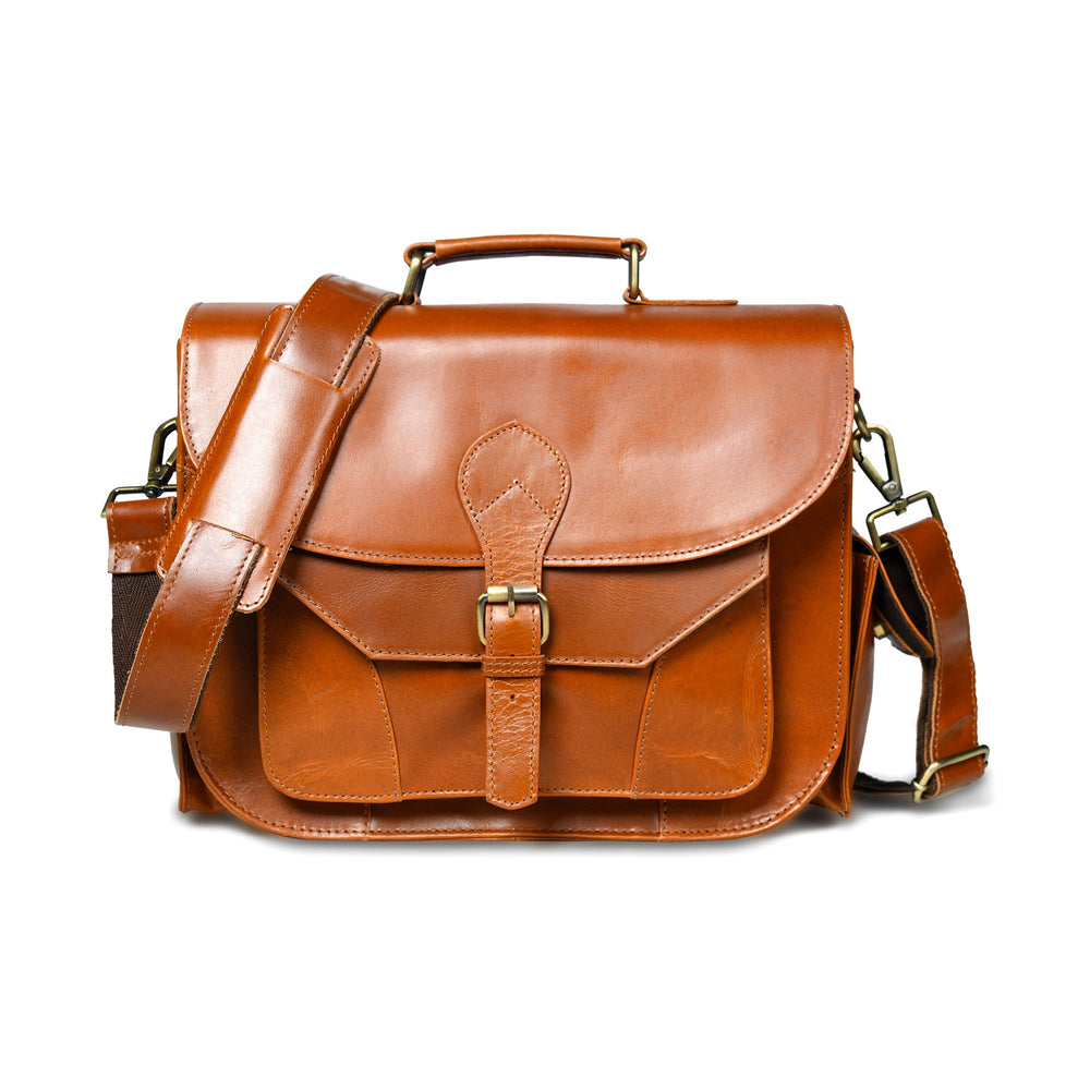 Saffron Buffalo Leather Camera Satchel — view 2