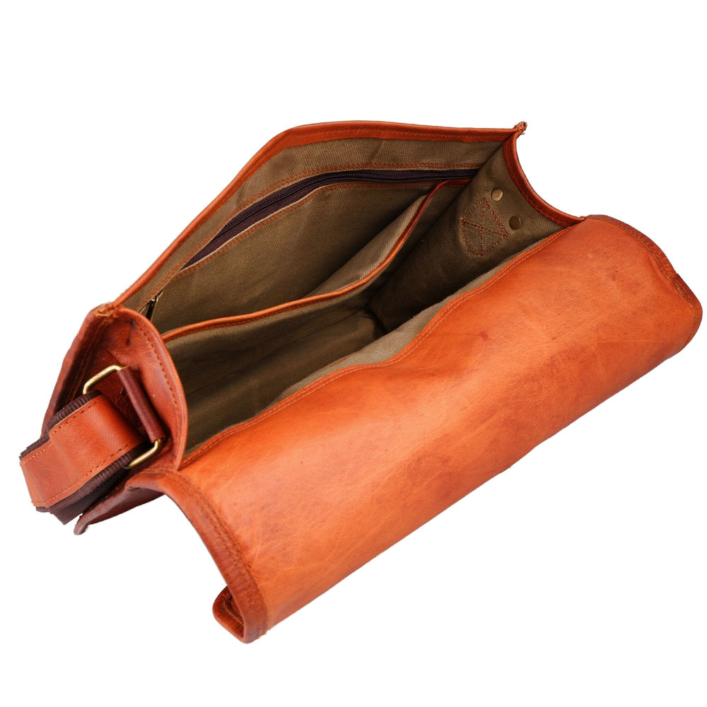 Tan Everyday Leather Messenger — view 3