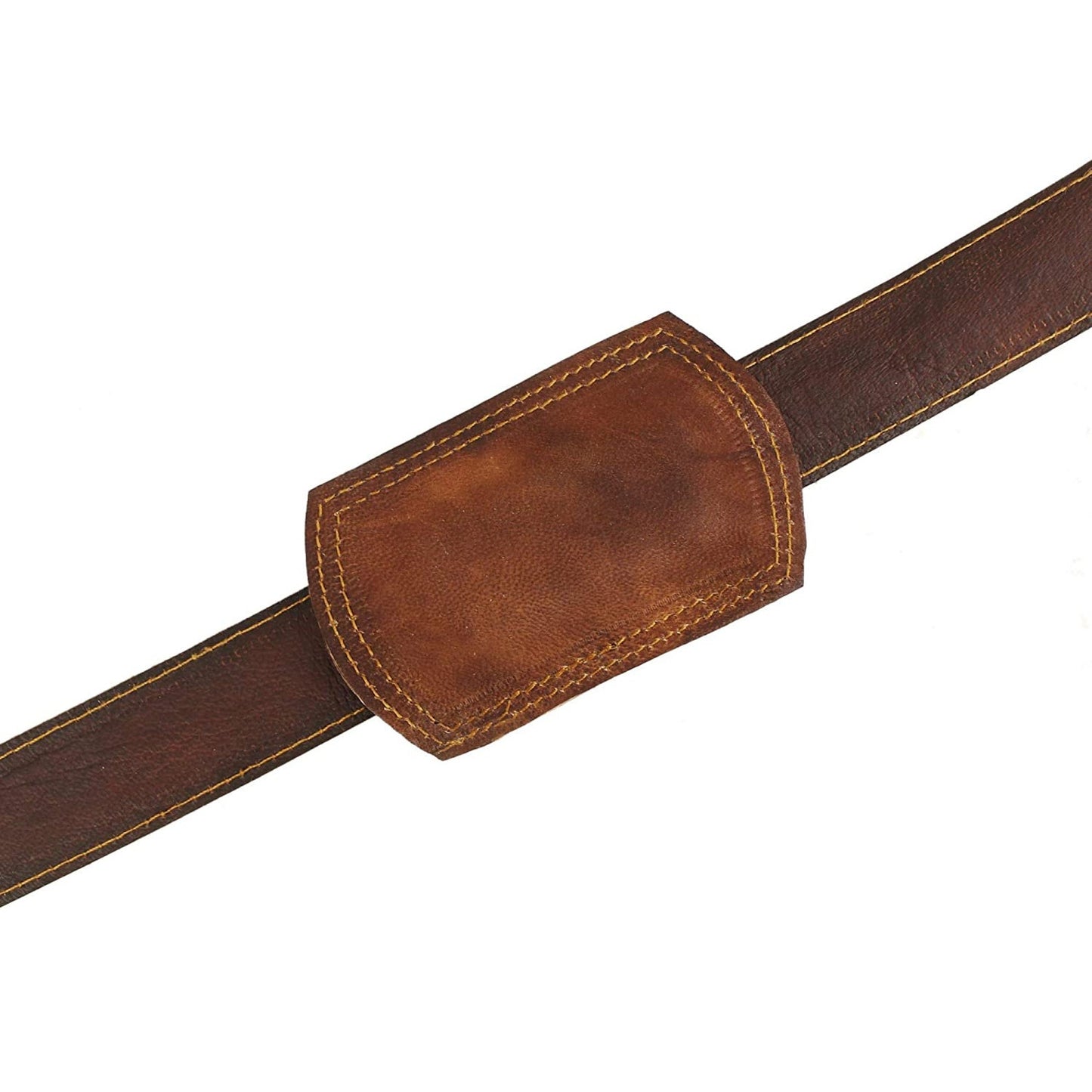 Leather Adjustable Replacement Shoulder Strap with Padded Brass Metal Swivel Hooks for Messenger, Laptop, Duffle Bags