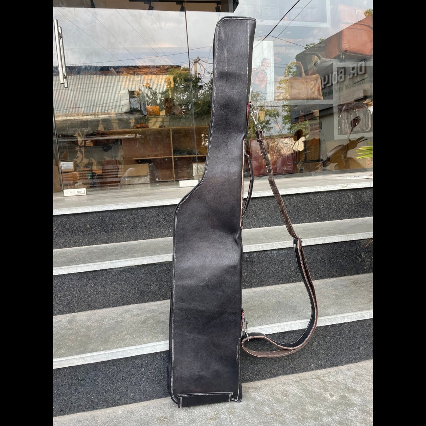 Leather Gun case, Black Leather Gun Bag, Rifle Case, Handmade gun bag