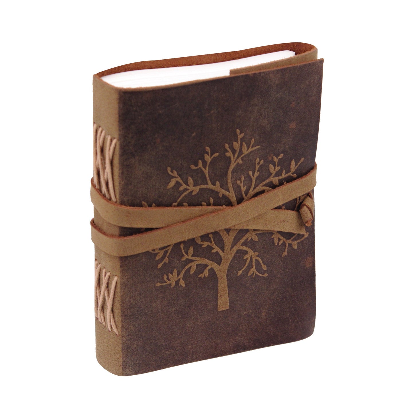 Handmade Leather Journal Tree of Life Embossed Buffalo leather Diary 7Hx5W Inch Brown Christmas Gift