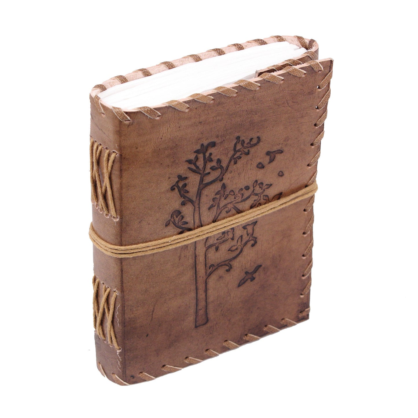 Vintage Tree engraved Handmade Leather Journal For Students, Artists, Men and Women Brown Christmas Gift ( Pack of 2)