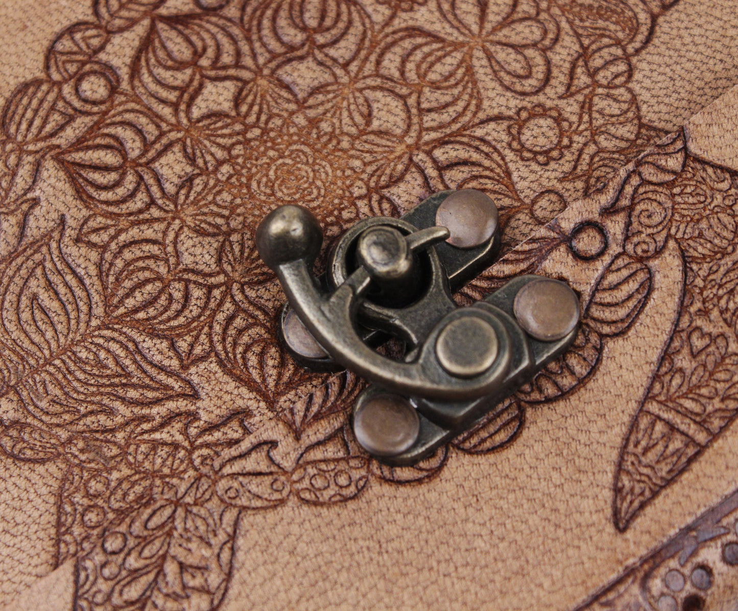 Turtle Design Vintage Embossed Leather Journal- Coptic Bound with Lock Closure 8Hx6W Inch (2 pcs)