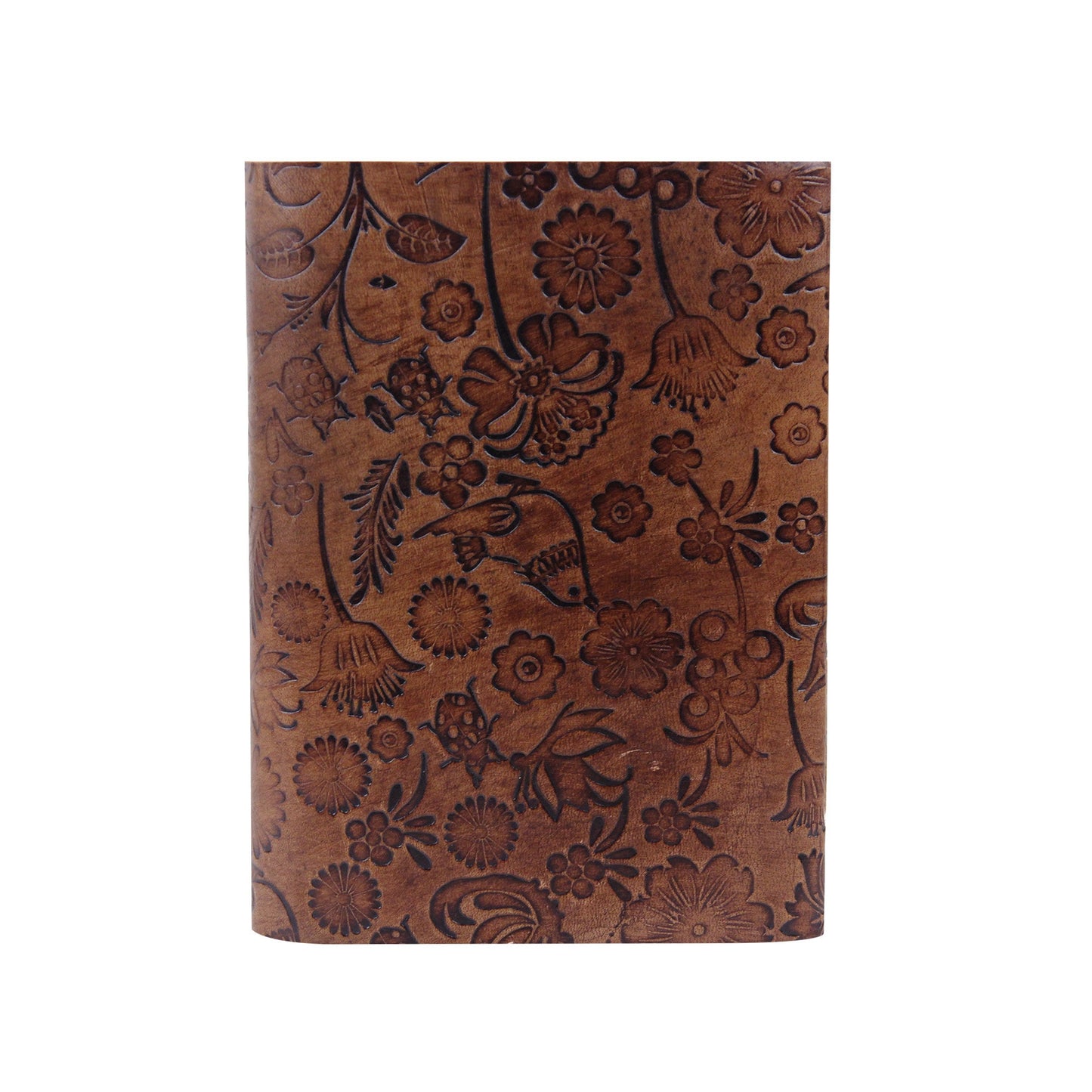 Vintage Embossed Leather Journal- Coptic Bound with Lock Closure 8Hx6W Inch (2 pcs)