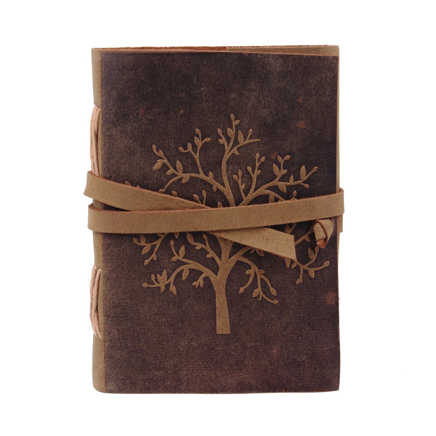 Tree of Life Handmade Leather Journal For Students, Artists, Men and Women 7Hx5W Inch Brown Christmas Gift ( Pack of 2)