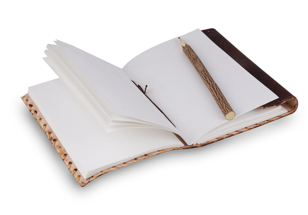 Personalized Vintage Leather Journal with Pen – Stitched Edges