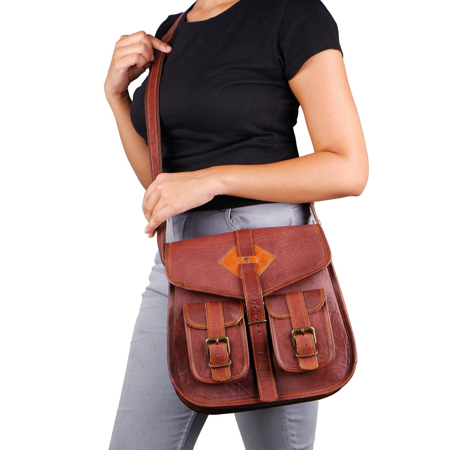 Vintage Leather Shoulder Bag for Women, Leather Sling Crossbody bag, Satchel bag, Vintage style leather bag