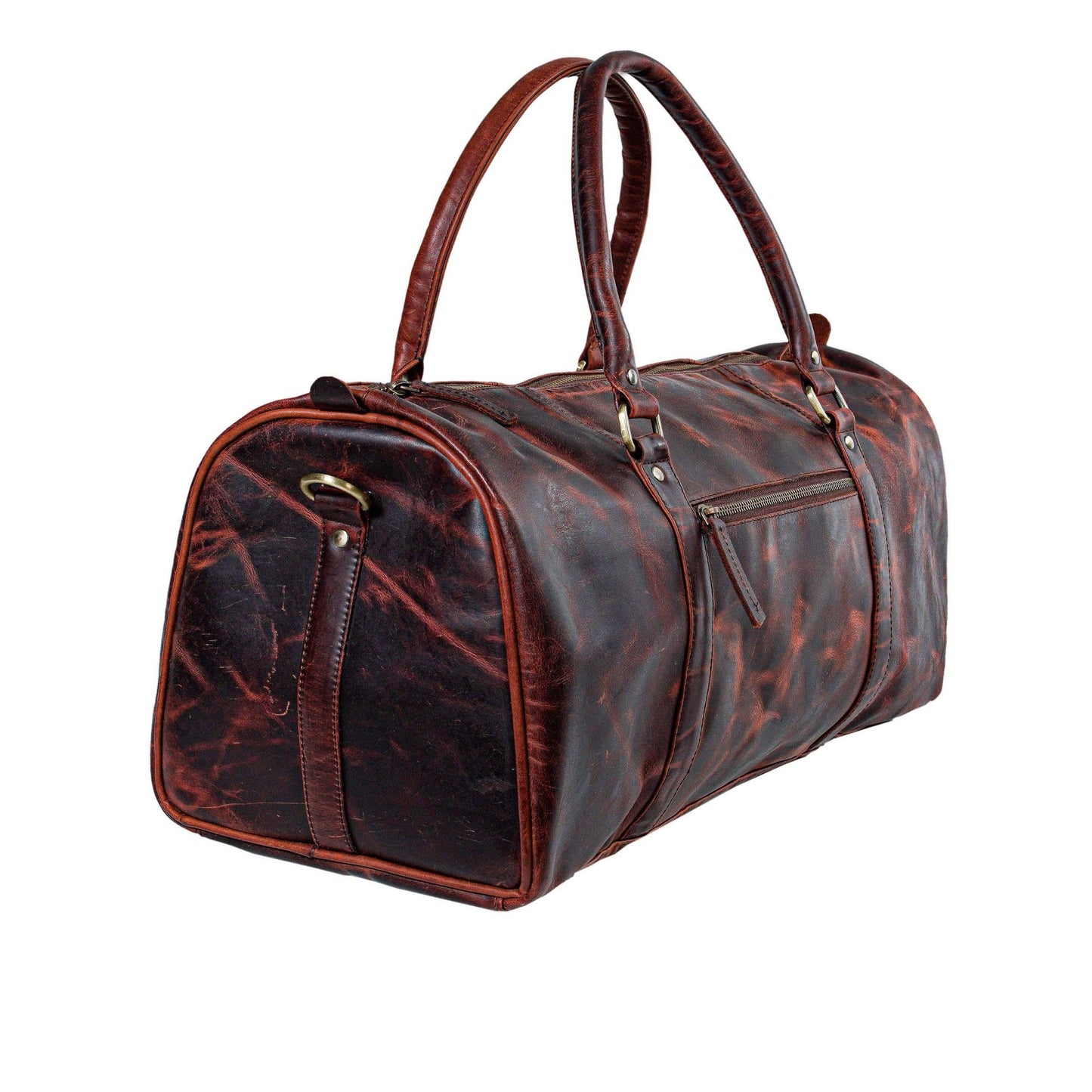 Men's Buffalo Leather Weekend Bag, Large Leather Duffel Bag, Travel Bag For Men & Women, Real Leather Overnight Bag | Gift For Him | Gym bag