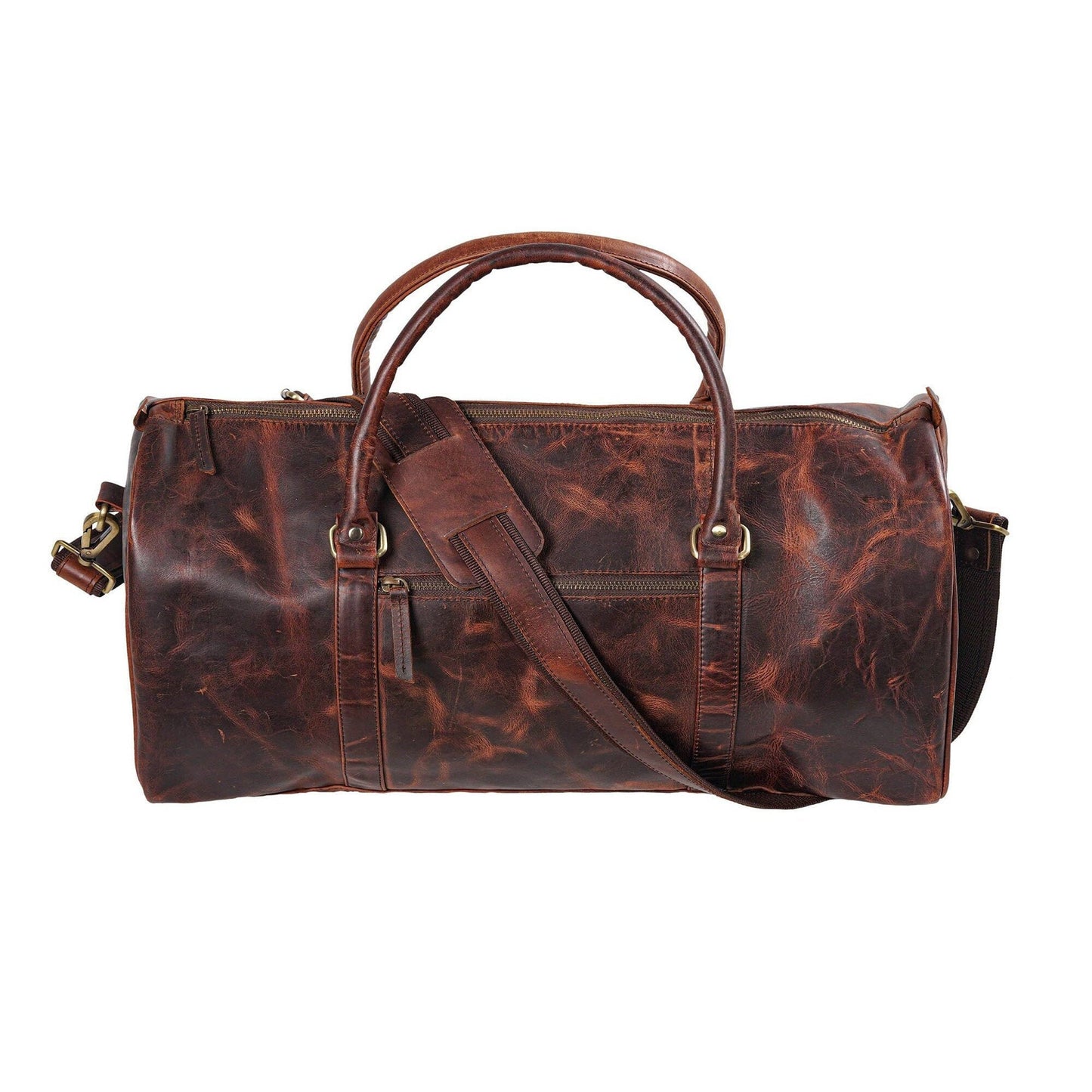 Men's Buffalo Leather Weekend Bag, Large Leather Duffel Bag, Travel Bag For Men & Women, Real Leather Overnight Bag | Gift For Him | Gym bag