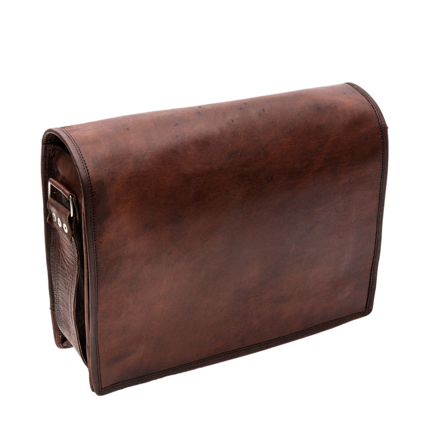 Personalized Full Grain Leather Messenger Bag, Leather Laptop Cross Body Bag, Brown Genuine Leather Bag For Men & Women | Gift for Him