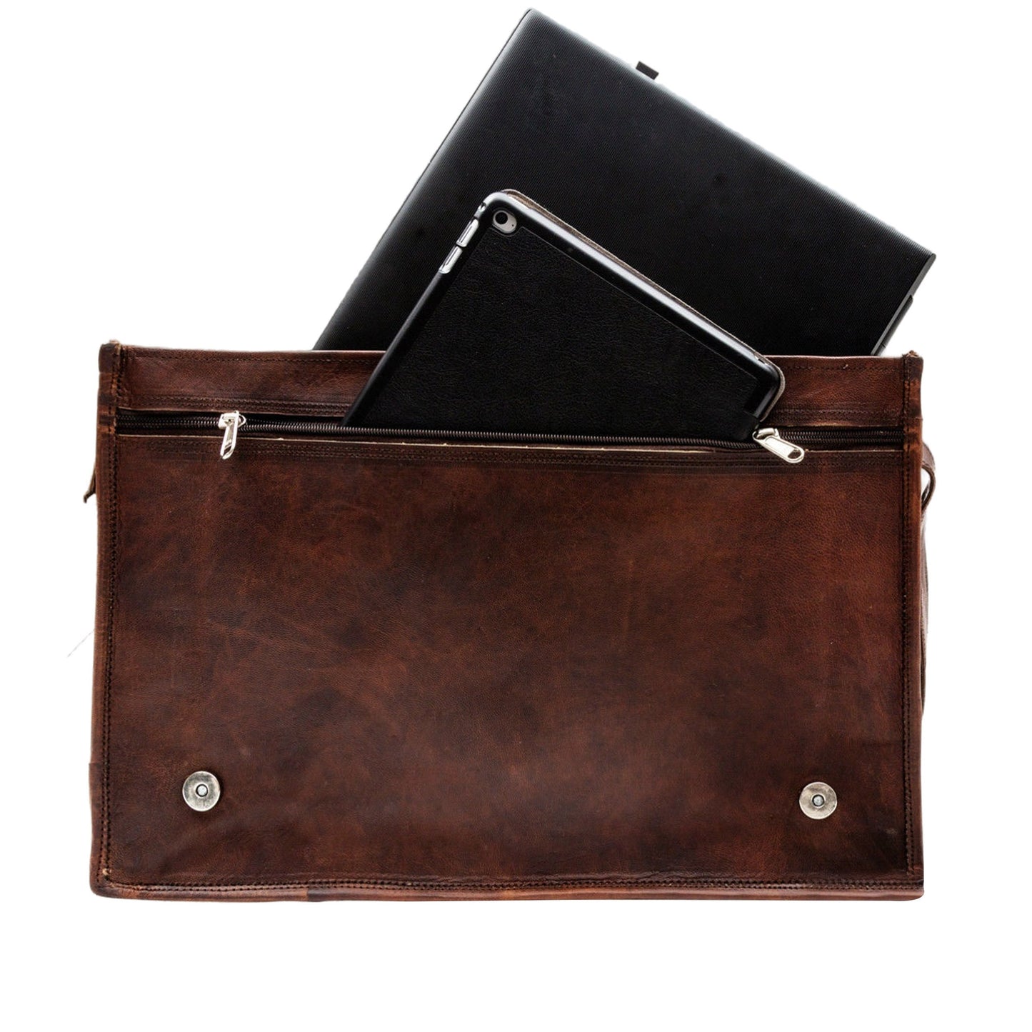 Personalized Full Grain Leather Messenger Bag, Leather Laptop Cross Body Bag, Brown Genuine Leather Bag For Men & Women | Gift for Him