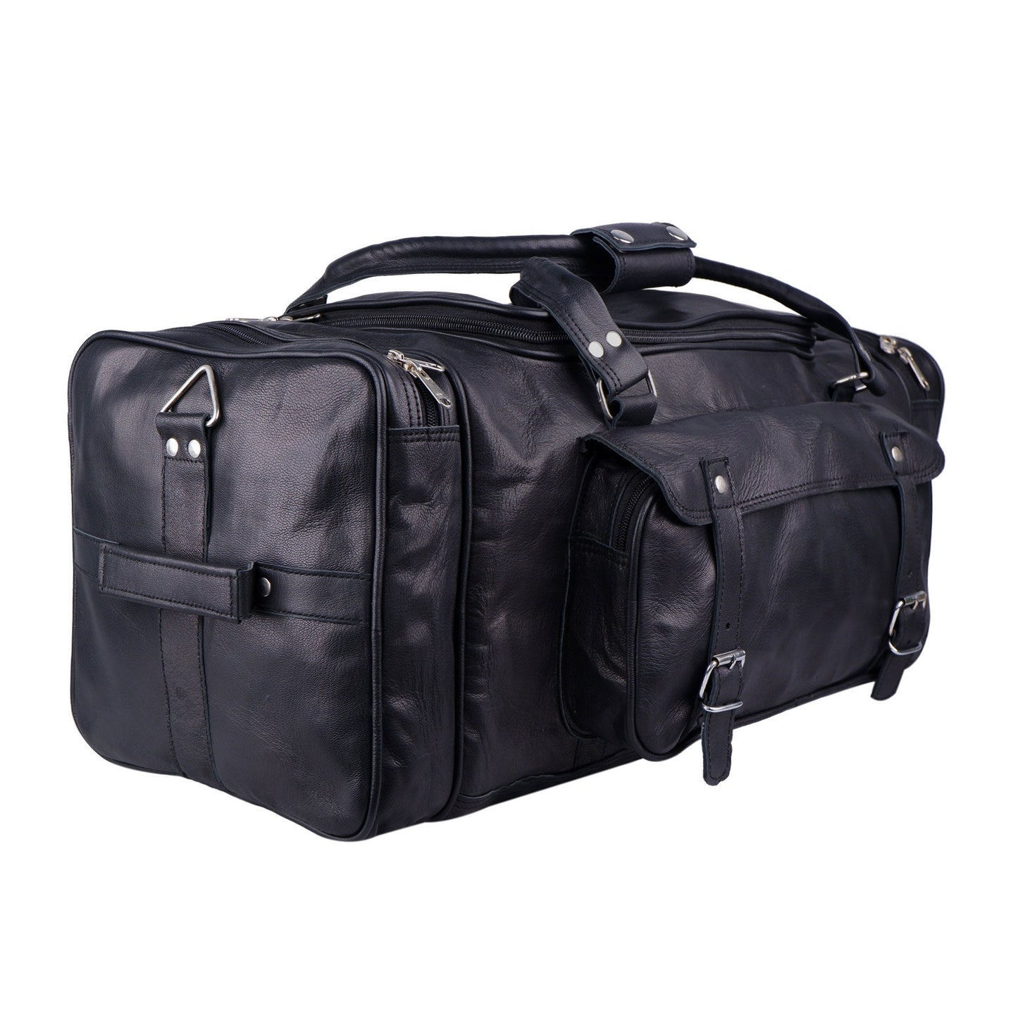 Leather Duffle bag, Overnight Weekender Duffle Bag, Black Duffle Bag, Travel Bag, Leather Duffle Bag For Gym, Gift Black leather duffle bag