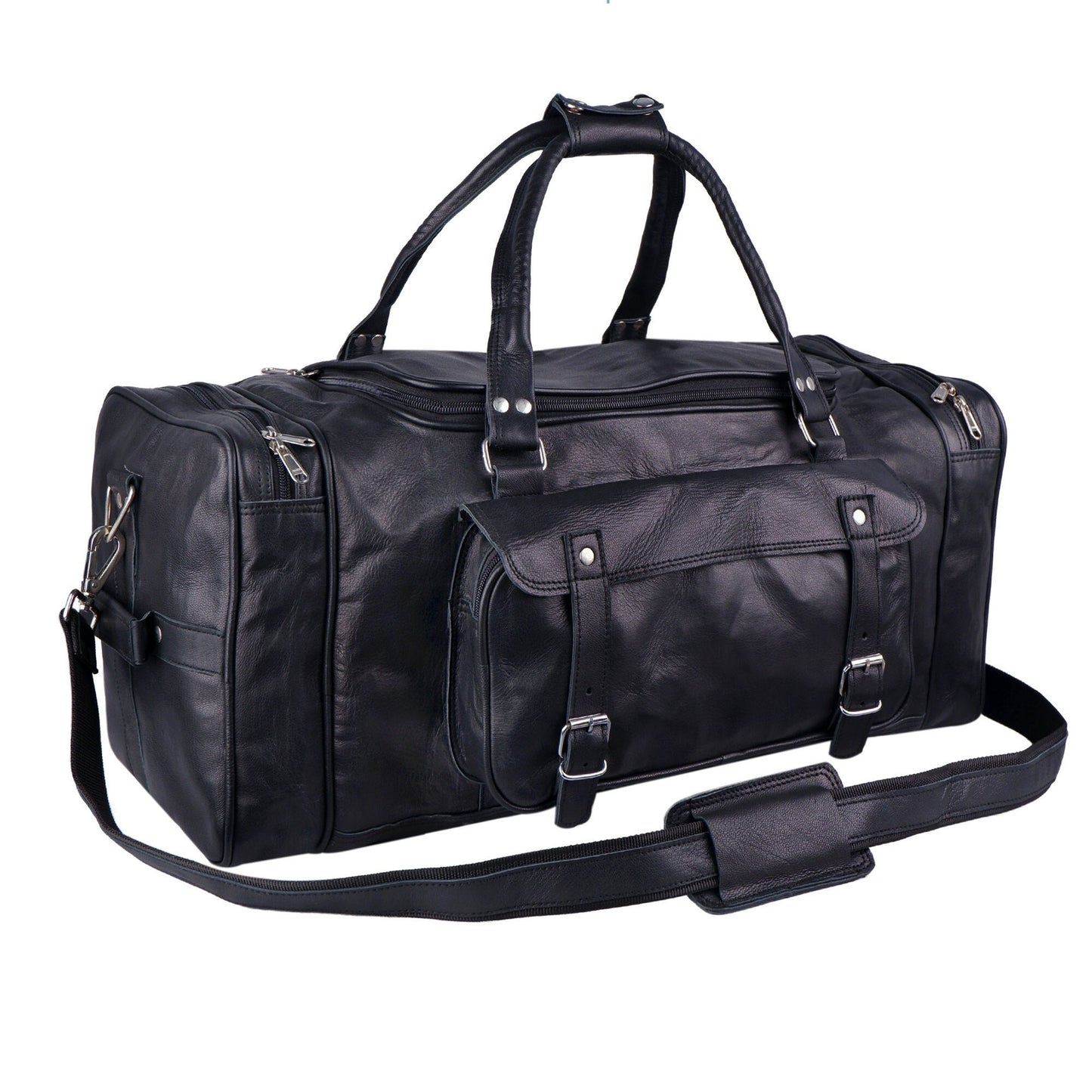 Leather Duffle bag, Overnight Weekender Duffle Bag, Black Duffle Bag, Travel Bag, Leather Duffle Bag For Gym, Gift Black leather duffle bag