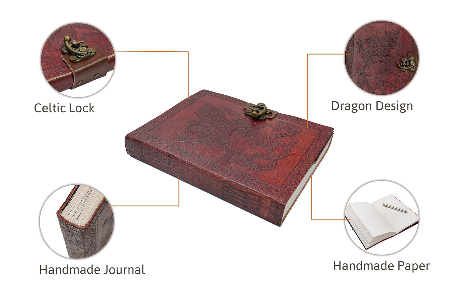Dragon Leather journal, journal handmade paper, leather notebook, custom leather journal, leather writing journal, leather sketchbook