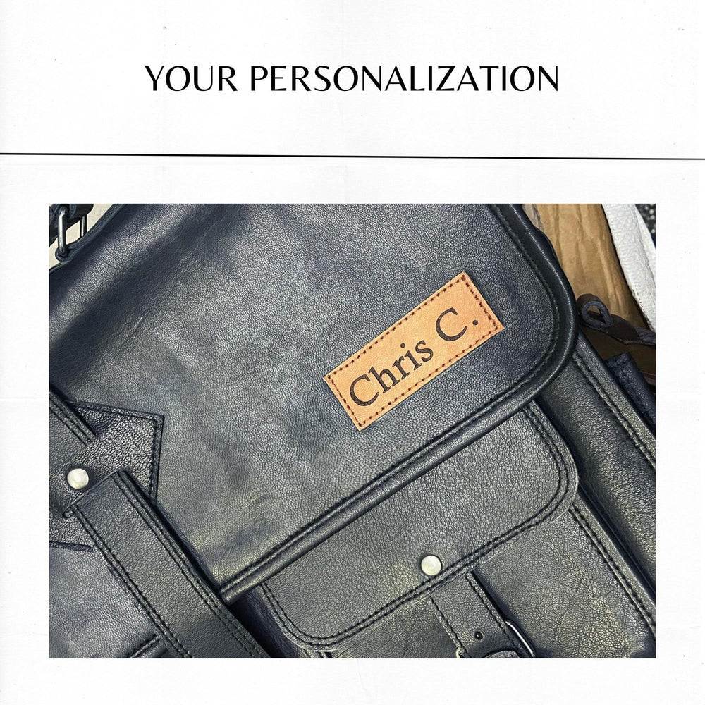 Custom Black Leather Messenger Bag – Full Grain Laptop Crossbody
