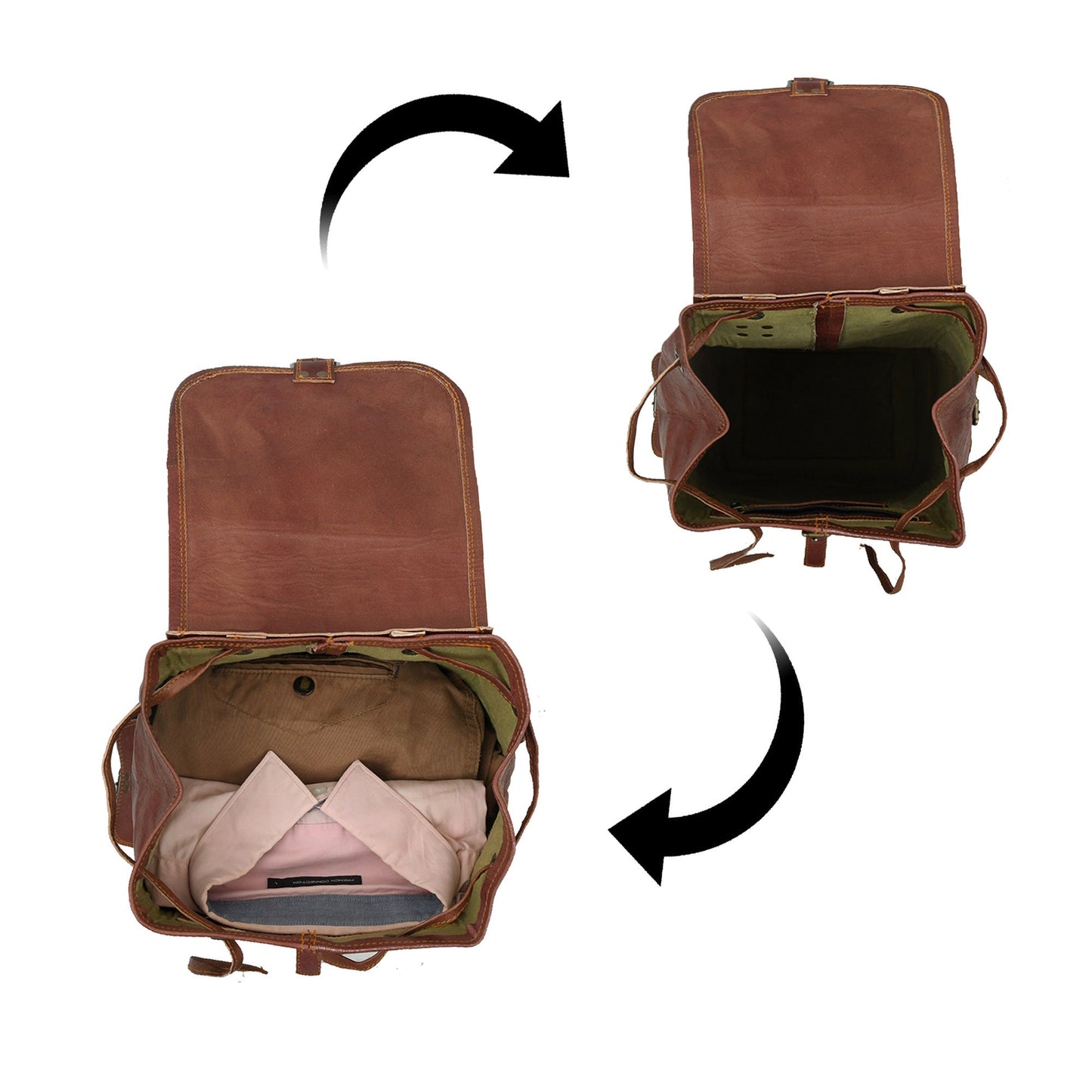 Genuine Leather Travel Hiking College Multipurpose Backpack + Free Leather Wallet | Super Saver Combo Deal | Buy One And Get One Free