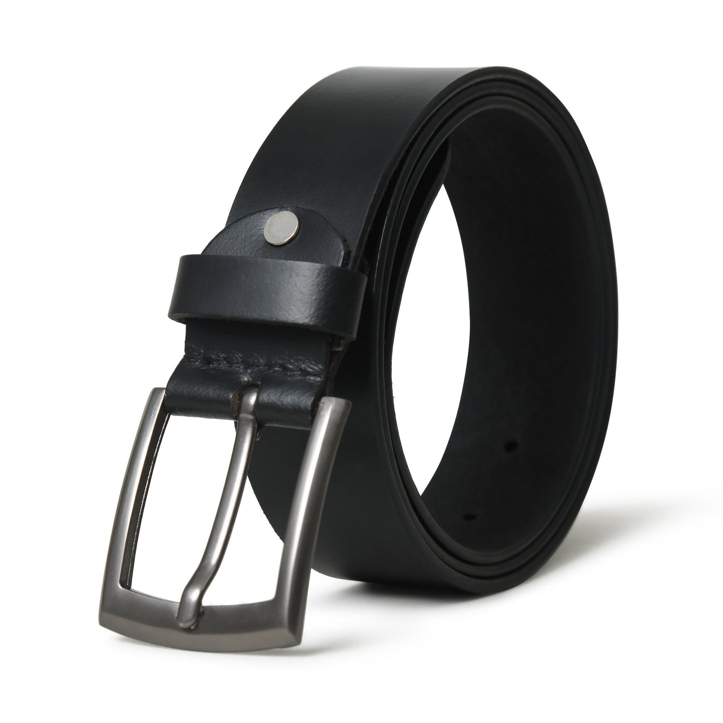 Full Grain Leather Black Belt | Men's Minimalist Black Leather Belt | Christmas Gift For Him Dad Boyfriend | Best Men Gifts