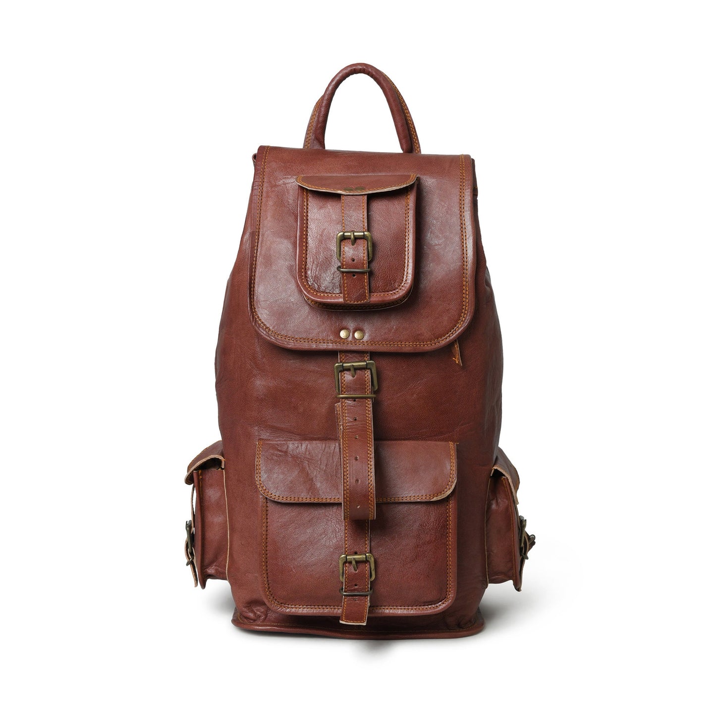 Genuine Leather Travel Hiking College Multipurpose Backpack + Free Leather Wallet | Super Saver Combo Deal | Buy One And Get One Free