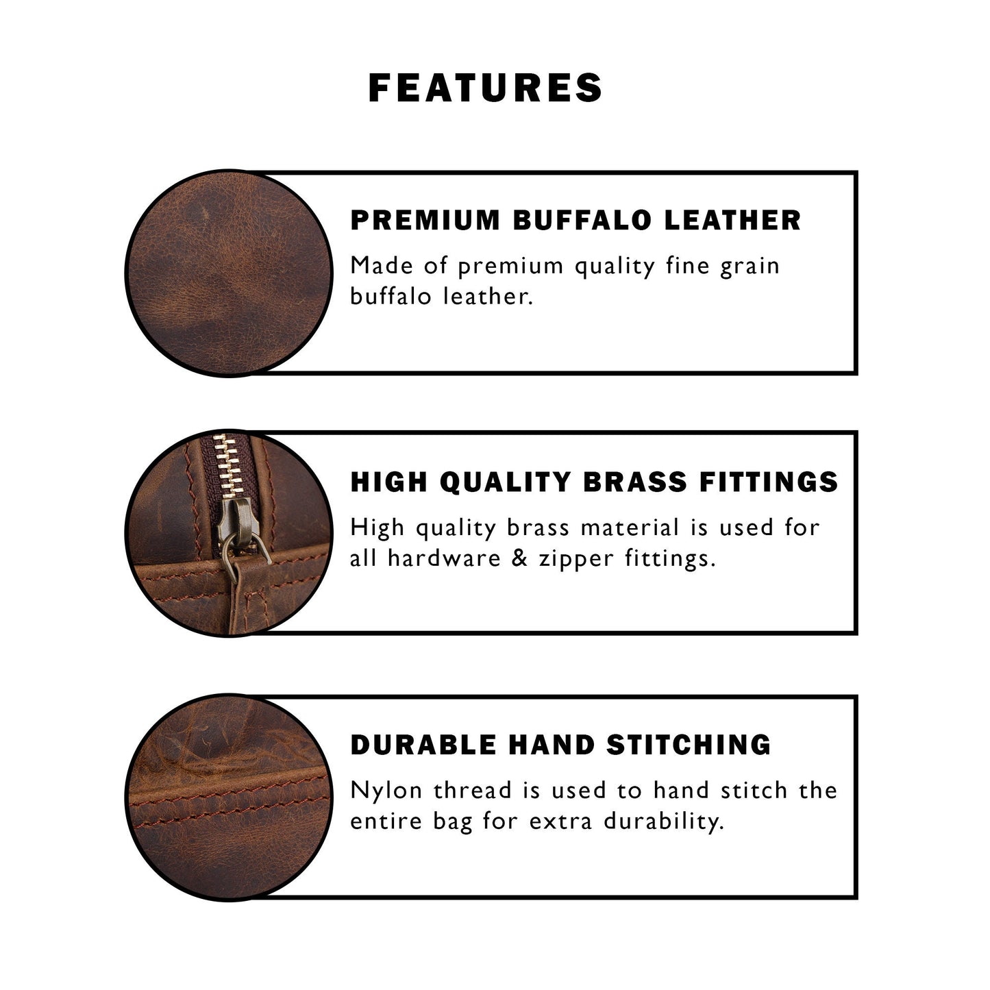 Textured Buffalo Leather Round Duffel Bag, Overnight Weekender Bag, Buffalo Travel Bag For Men & Women, Personalized Leather Overnight Bag