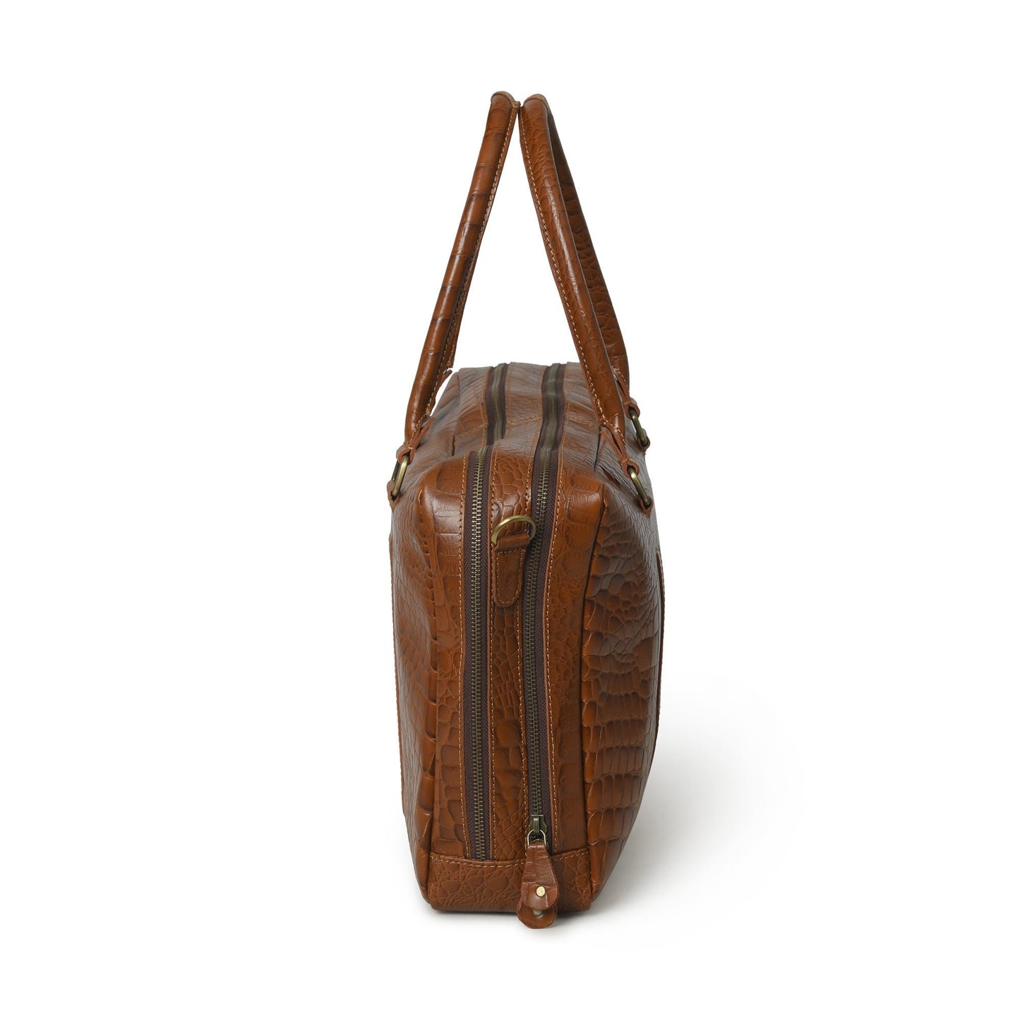 Full Grain Buffalo Leather Briefcase, Leather Laptop Shoulder Bag, Brown Genuine Leather Bag, Cross body Leather Briefcase For Men & Women