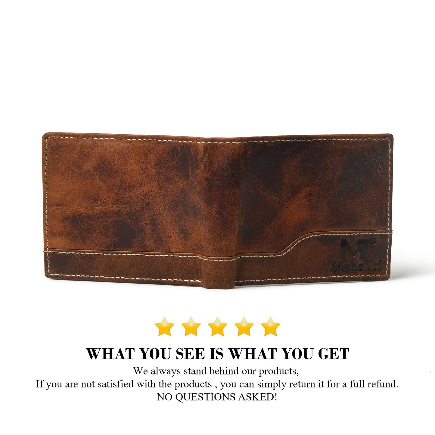 Free Leather Wallet | Handmade Full Grain Brown Leather Laptop Crossbody Messenger Office Briefcase | Christmas Gift For Him And Her