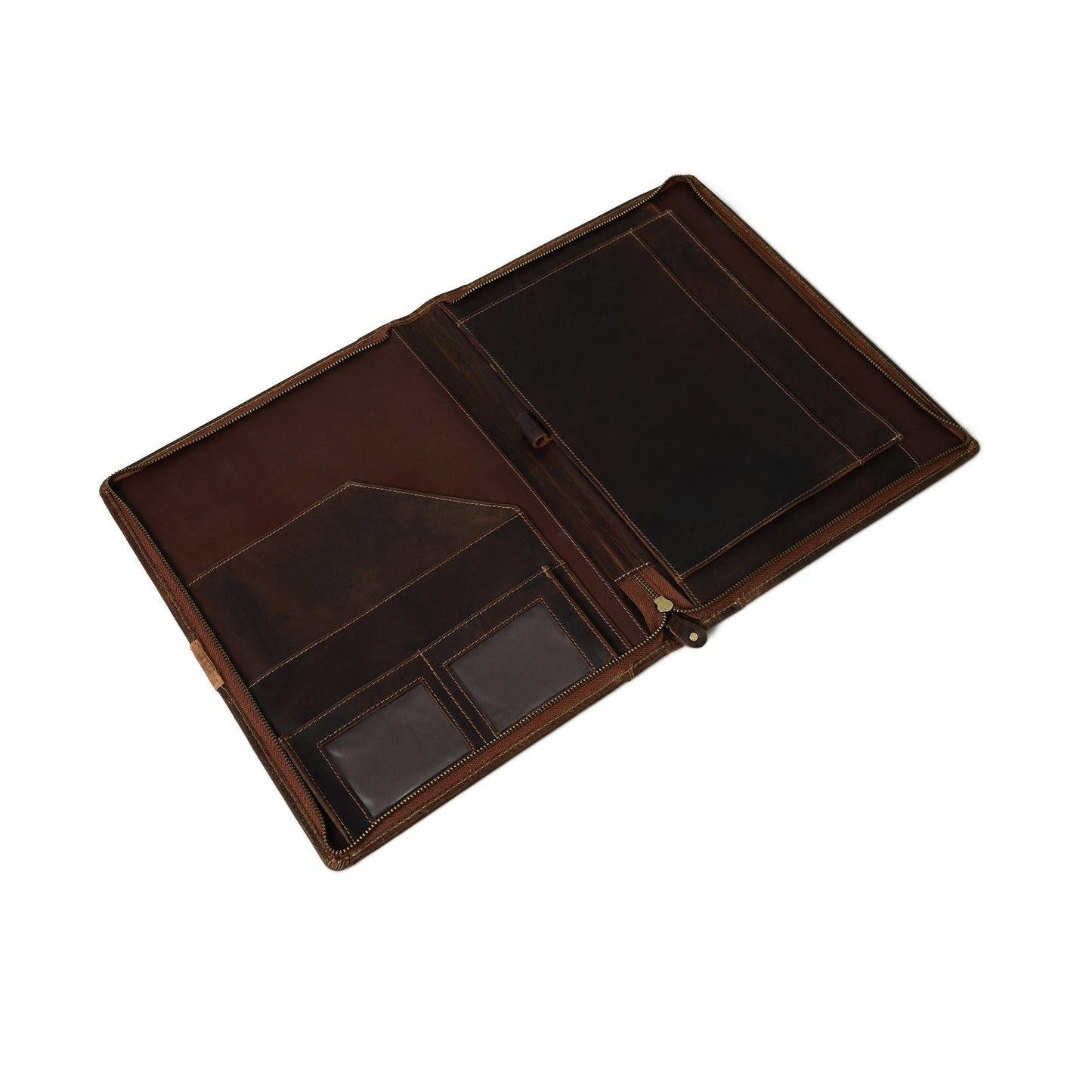 Personalized LEATHER PORTFOLIO, Padfolio, Gift for men, Fathers day gift, Brown genuine leather portfolio, Portfolio storage & organization