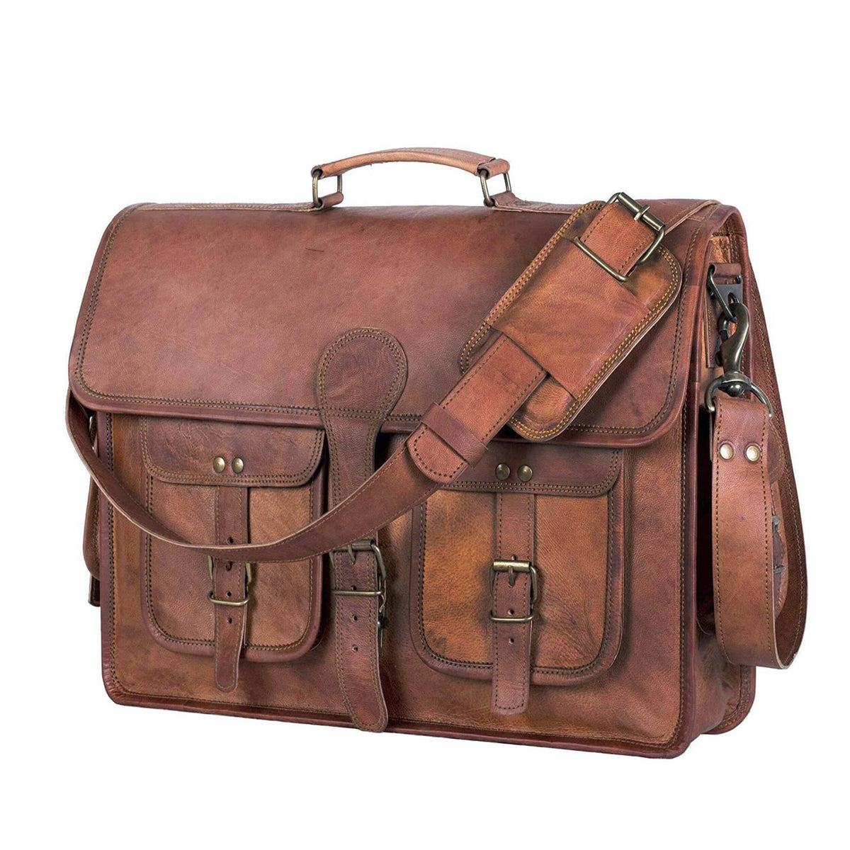 Archive Twin-Pocket Leather Briefcase — view 1