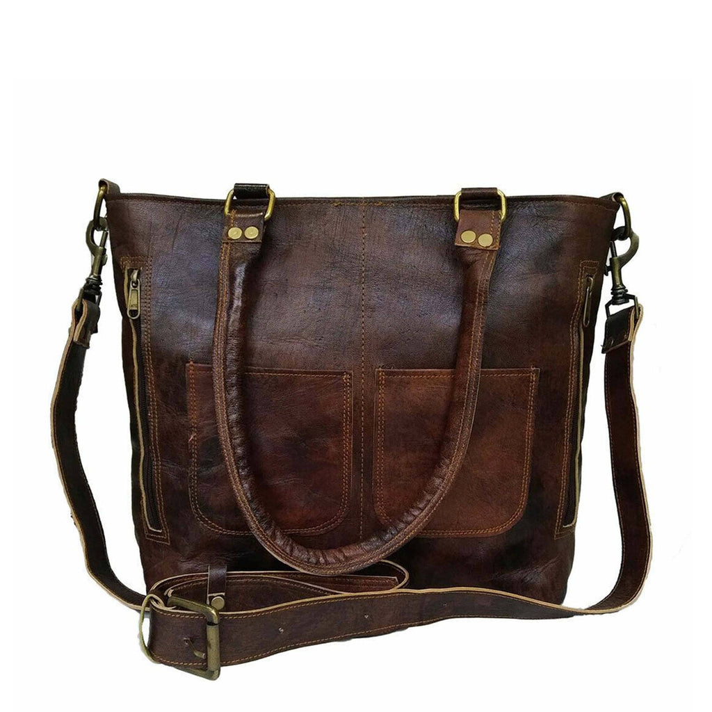 Chestnut Leather Pocket Tote — view 1