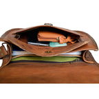 Crescent Handle Leather Satchel — view 2