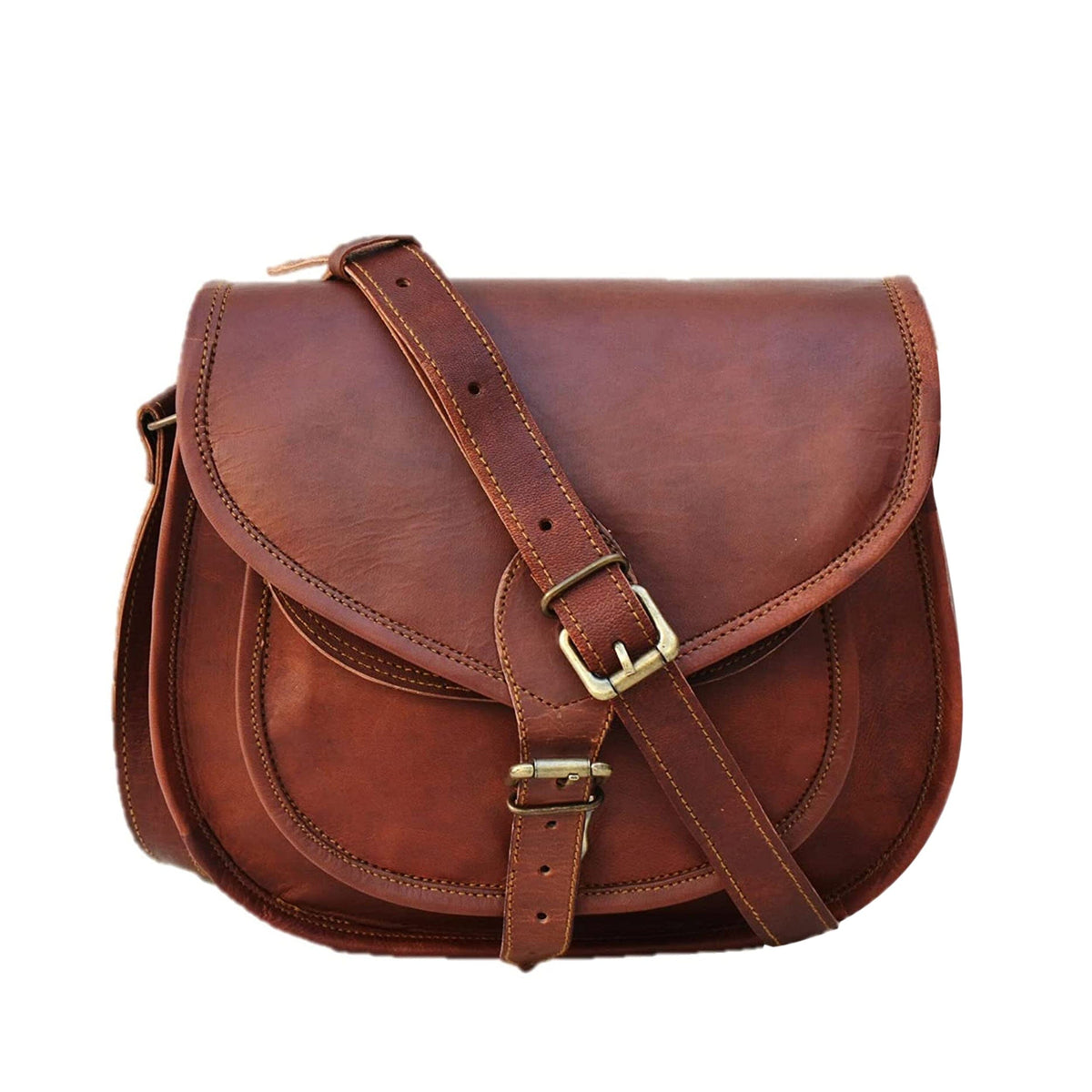 Curved Flap Leather Crossbody — view 1