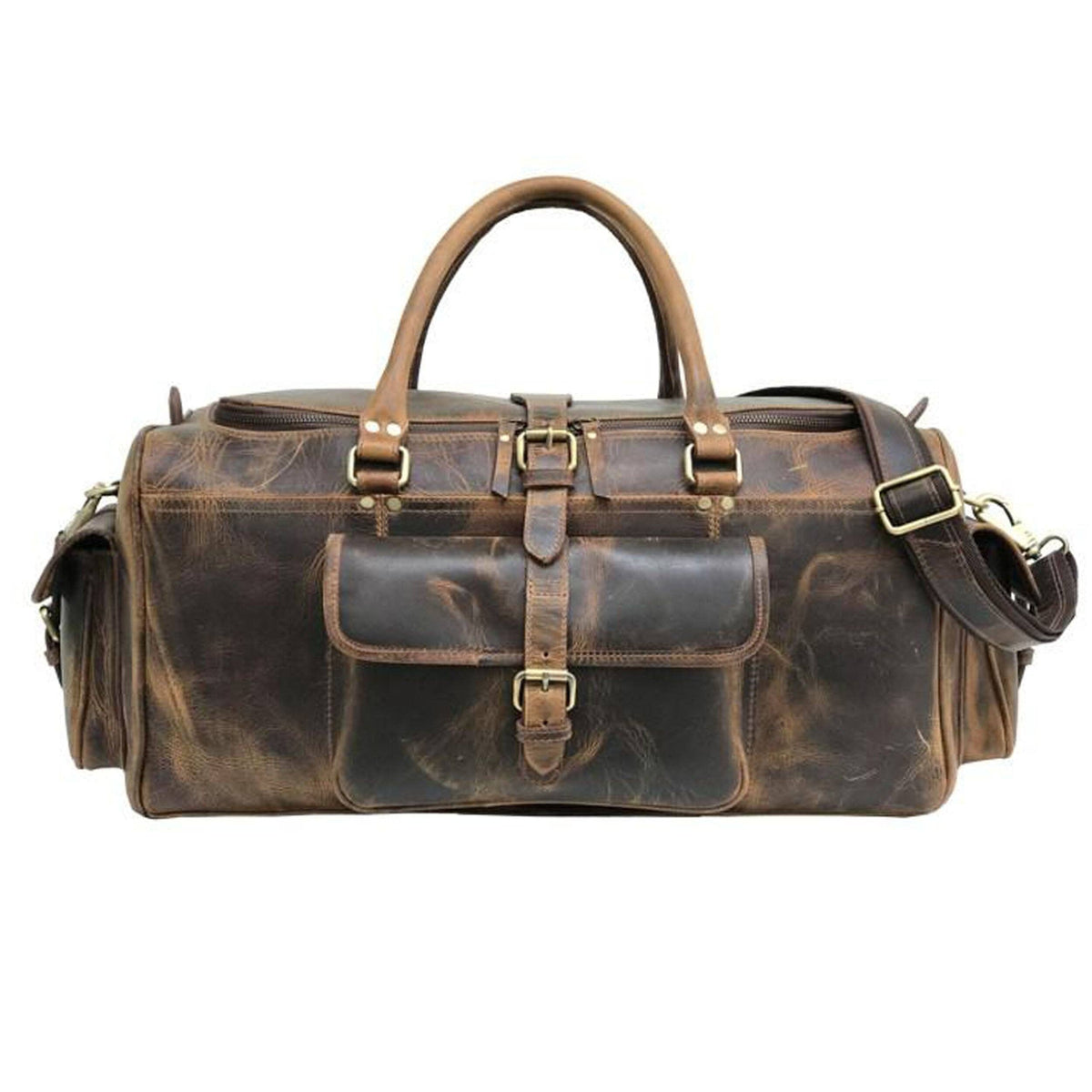 Hunter Buffalo Leather Pocket Duffel — view 1