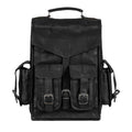 Onyx Convertible Leather Backpack in black