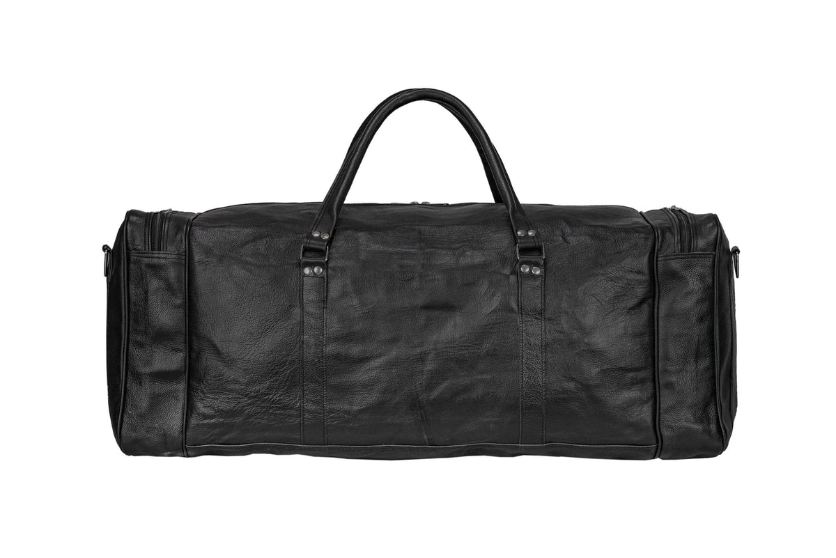 Onyx Oversized Leather Travel Duffel — view 2