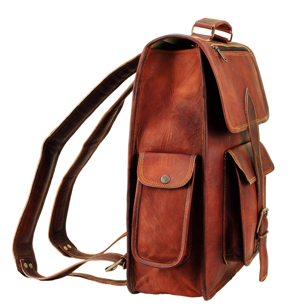 Ridge Leather Laptop Rucksack — view 3