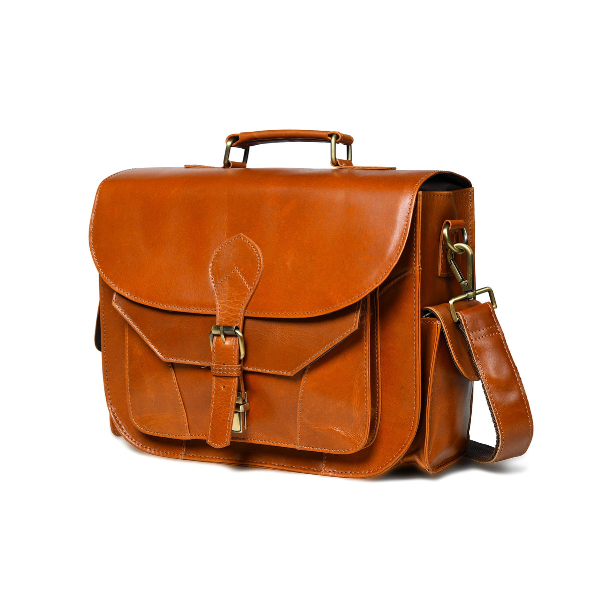 Saffron Buffalo Leather Camera Satchel — view 1