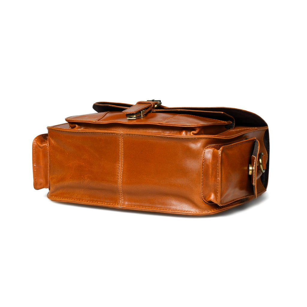 Saffron Buffalo Leather Camera Satchel — view 3