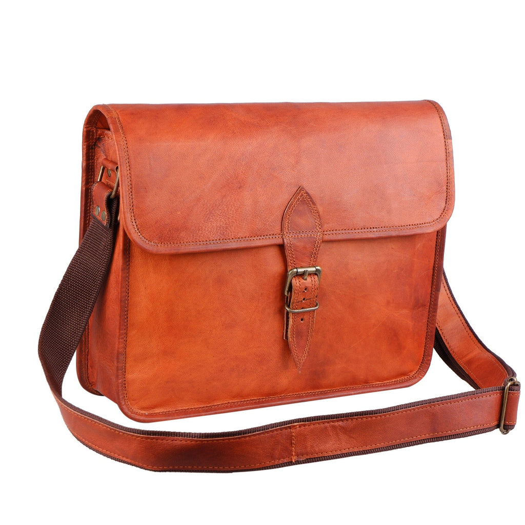 Tan Everyday Leather Messenger — view 1