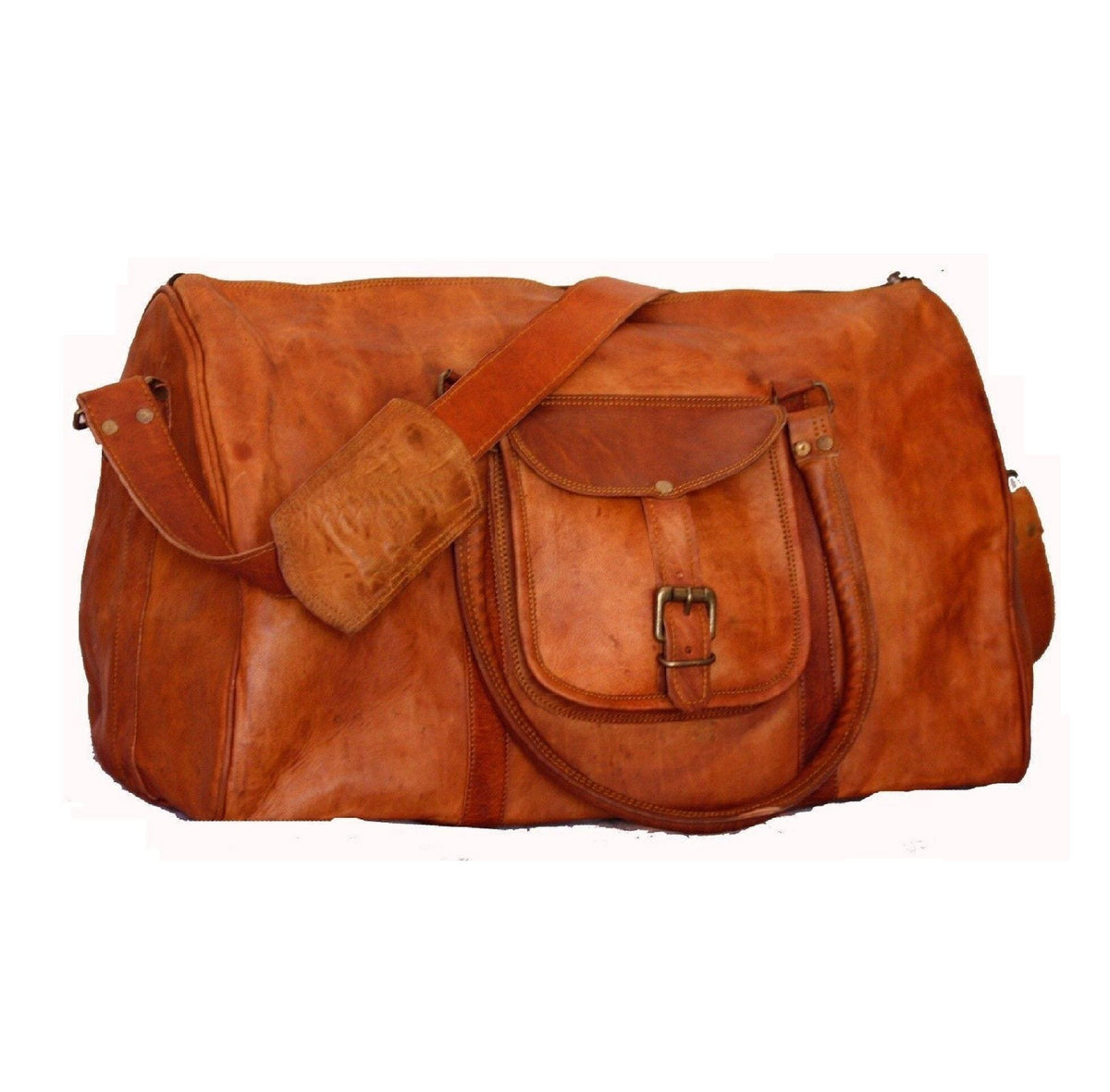 Terracotta 22-inch Leather Travel Holdall — view 2