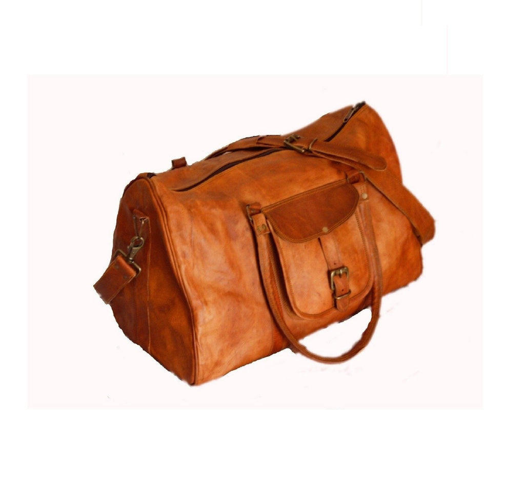 Terracotta 22-inch Leather Travel Holdall — view 3