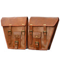 Twin Trail Leather Motorcycle Pannier Pouches — view 1