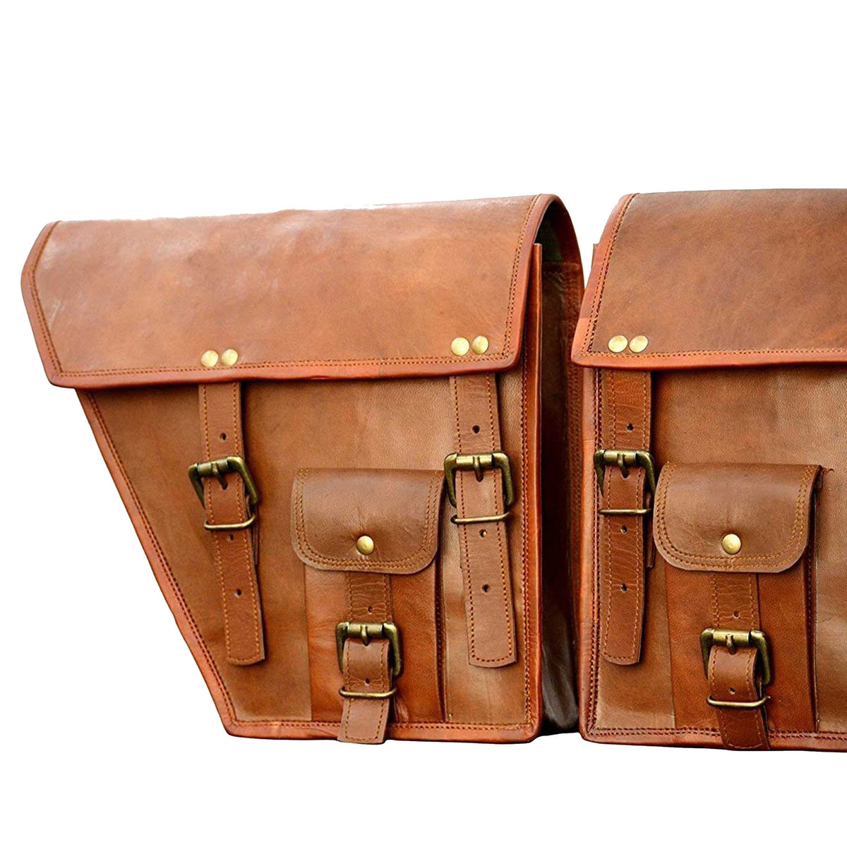 Twin Trail Leather Motorcycle Pannier Pouches — view 2