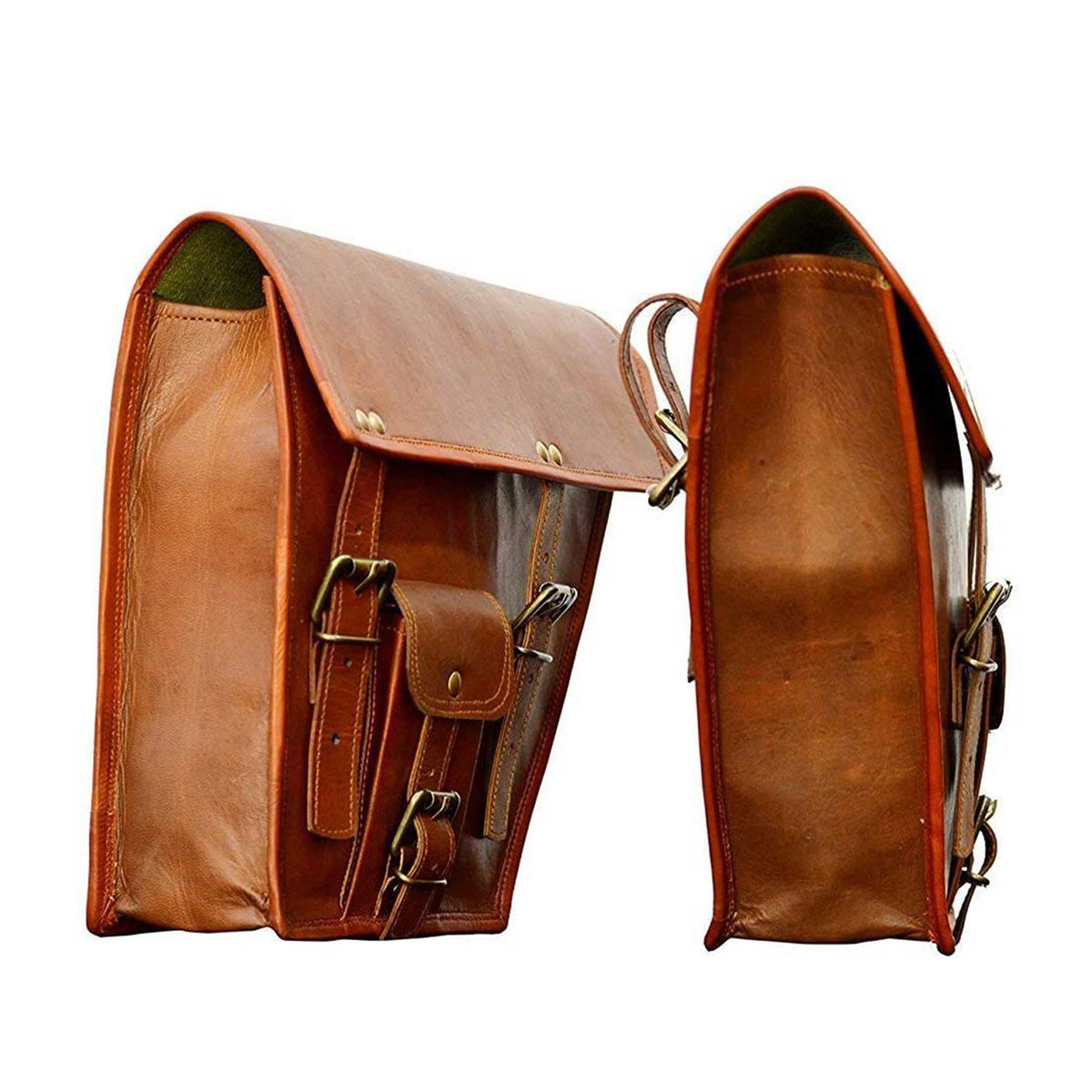 Twin Trail Leather Motorcycle Pannier Pouches — view 3