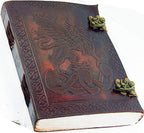 Dragon Design Leather Journal Set of 2 – Coptic Bound Lock Closure