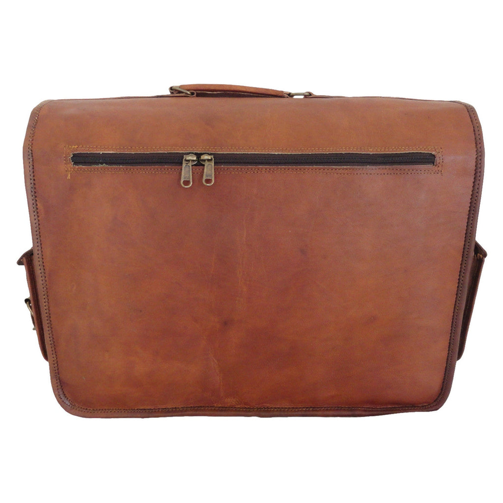 Vintage Brown Leather Laptop Satchel Briefcase – Valentine's Gift