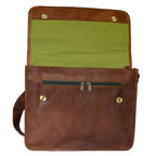 Vintage Brown Leather Crossbody Messenger Bag – Unisex