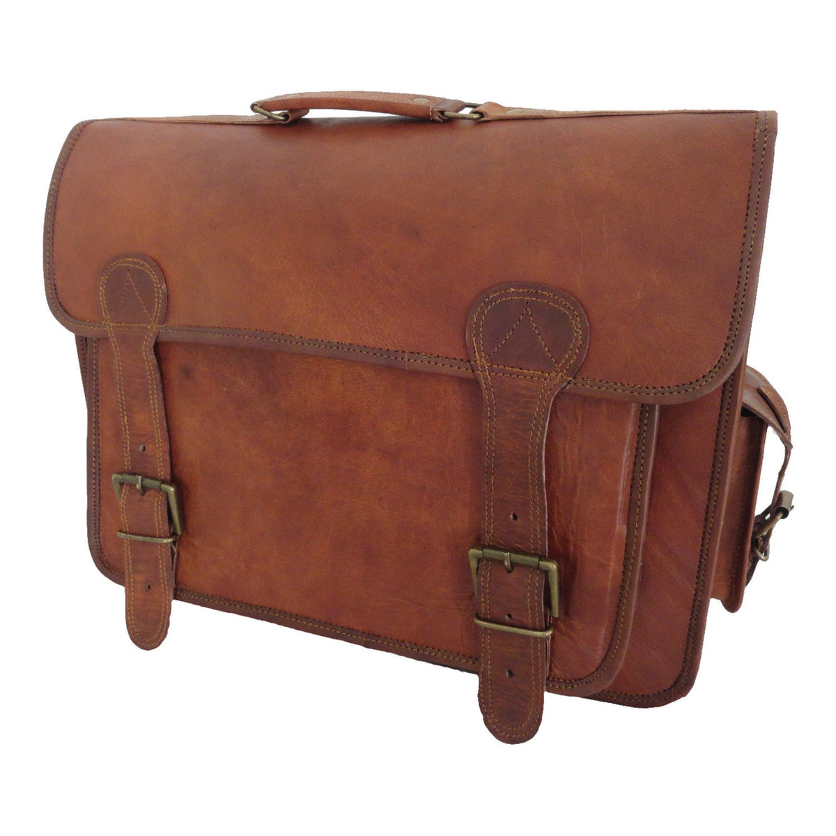 Vintage Brown Leather Laptop Satchel Briefcase – Valentine's Gift