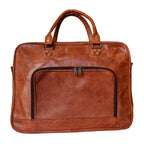 Vintage Brown Leather Laptop Messenger Briefcase – Unisex Satchel