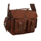 Personalized Vintage Leather DSLR Camera Saddle Satchel Bag