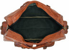 Full Grain Brown Leather Weekender Duffel Bag – Travel Gift
