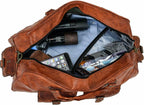 Full Grain Brown Leather Weekender Duffel Bag – Travel Gift